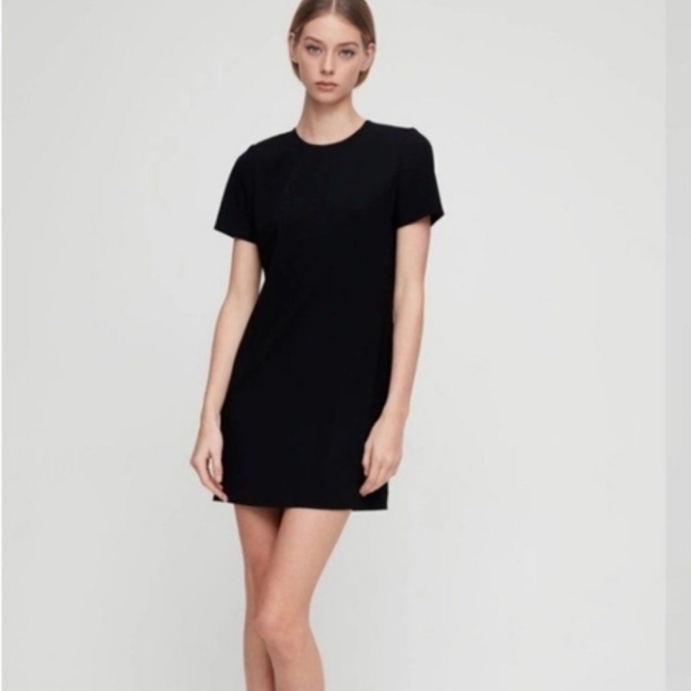 Aritzia Babaton Patricio Black Mini Shift Dress Size 10